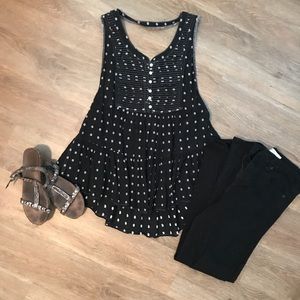 Free People Peplum Style Flowy Halter Tank Top